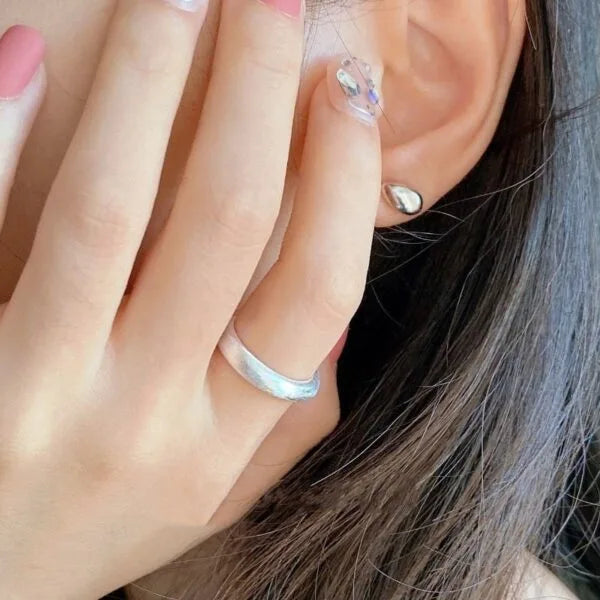 925 Sterling Silver Brushed Frosted Ring