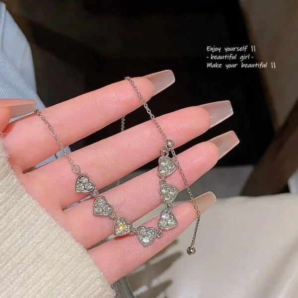 Collar de Plata de Ley 925 con Circonita en Forma de Corazón