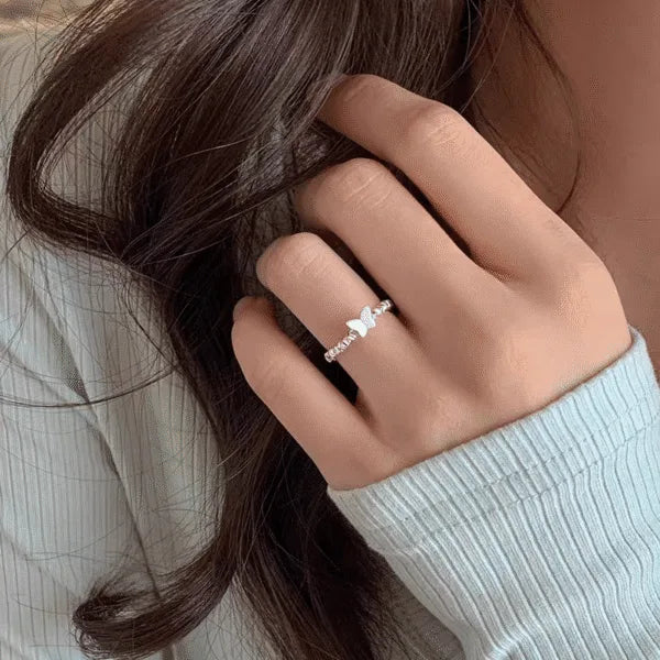 925 Sterling Silver Butterfly Whisper Ring