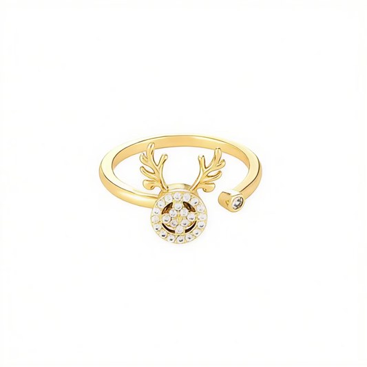 Anillo giratorio con cuernos de reno