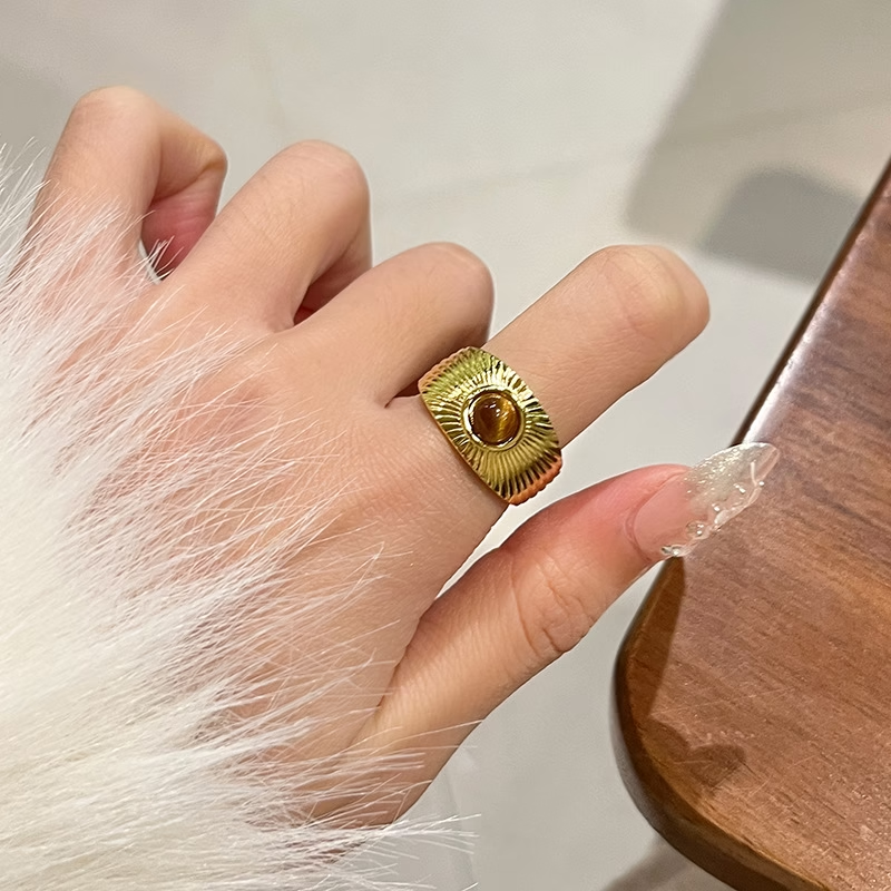Tiger Eye Sunburst Ring
