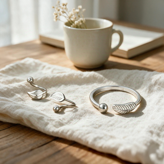 925 Sterling Silver Whisper Feather Set