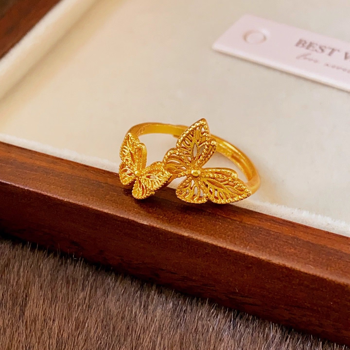 925 Sterling Silver Double Butterfly Ring