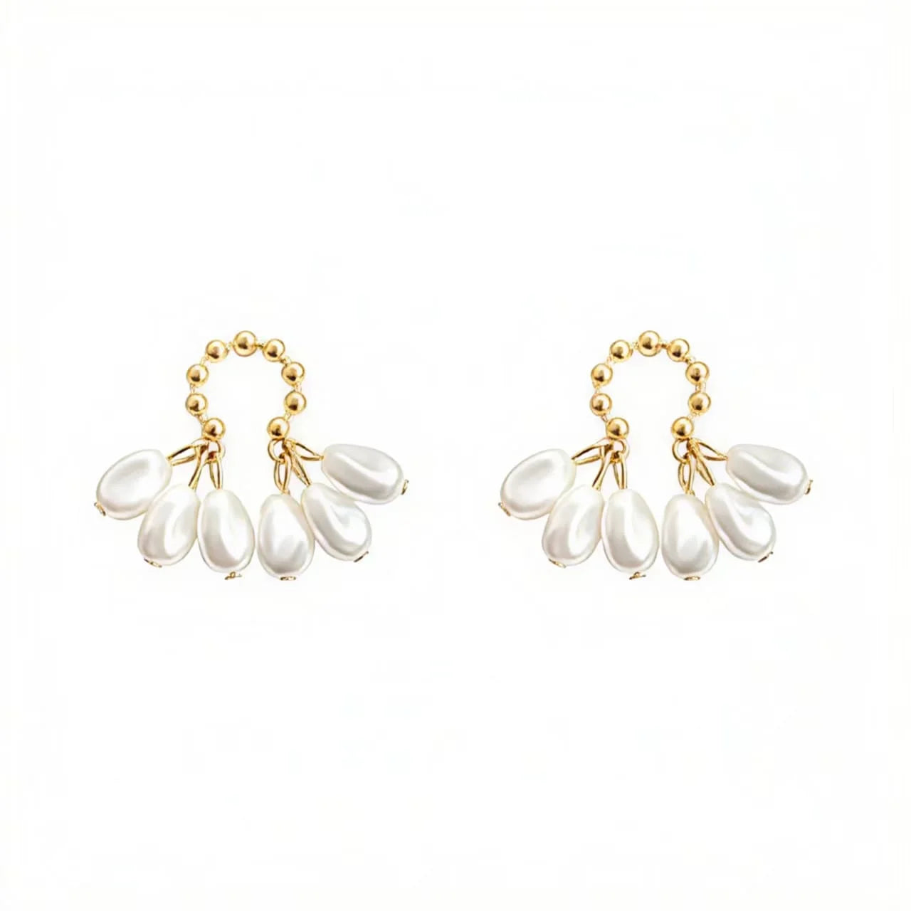 Pearl Drop Hoop Earrings