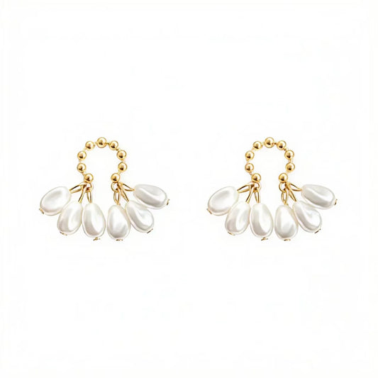 Pendientes de aro con perla en forma de gota