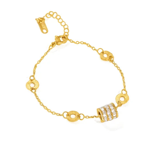 Bracelet à maillons cylindriques brillants