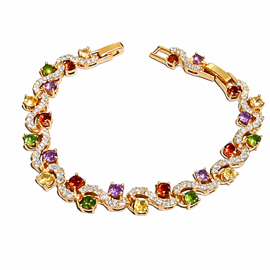 Pulsera multicolor de gemas