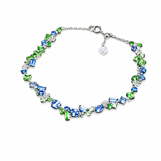 Pulsera de gemas azules y verdes