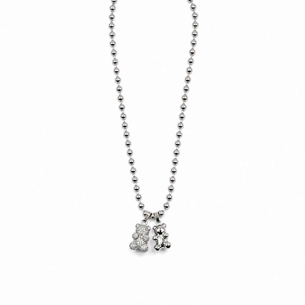 Collier pendentif ours mignon