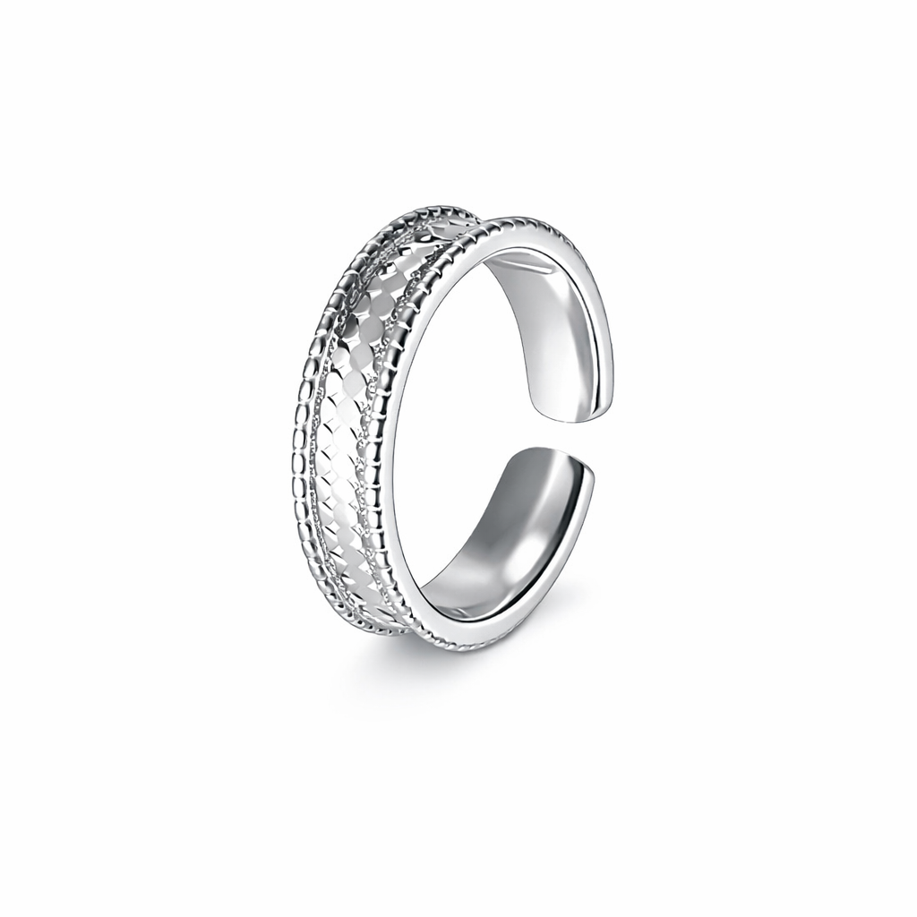 925 Sterling Silver Glitter Fish Scale Ring