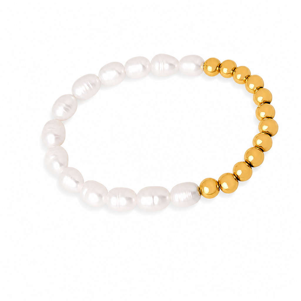 Freshwater Pearl Two-tone Bracelet