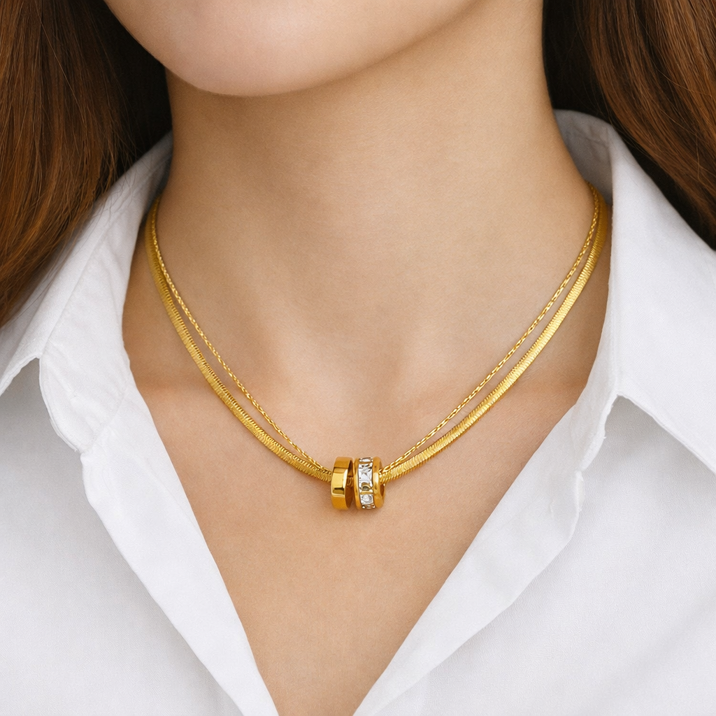 Double-layer Alloy Lucky Necklace