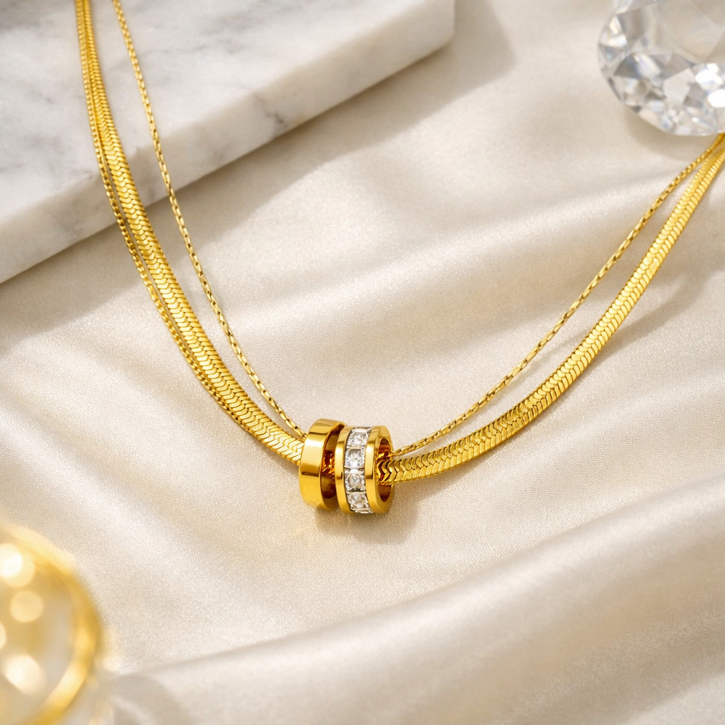 Double-layer Alloy Lucky Necklace