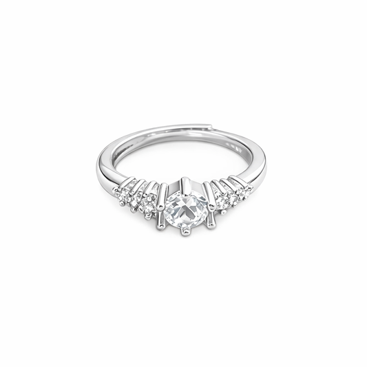 999 Silver Halo Beam Ring