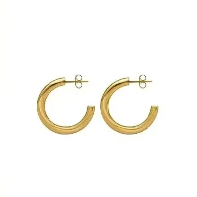 Large Size Round Stainless Steel Plated Earrings