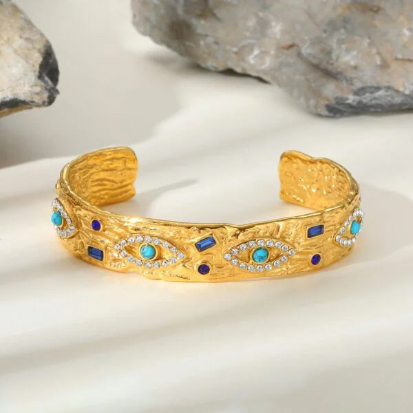 Pulsera de circonitas azules de estilo vintage