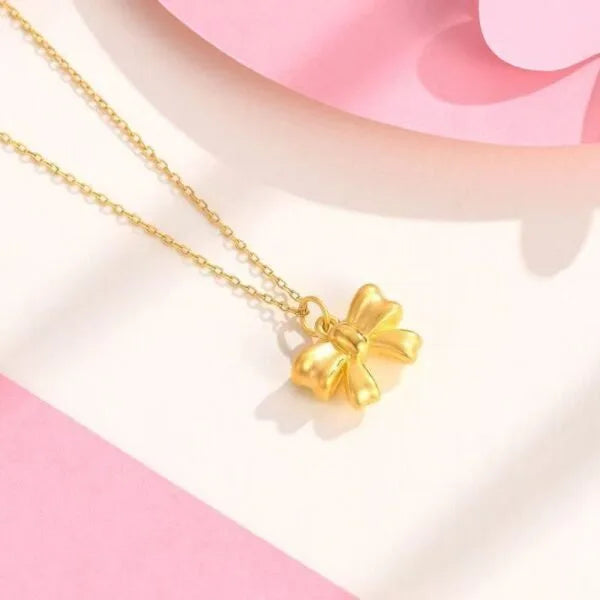 Collar de plata de ley 925 con lazo y lirio de los valles