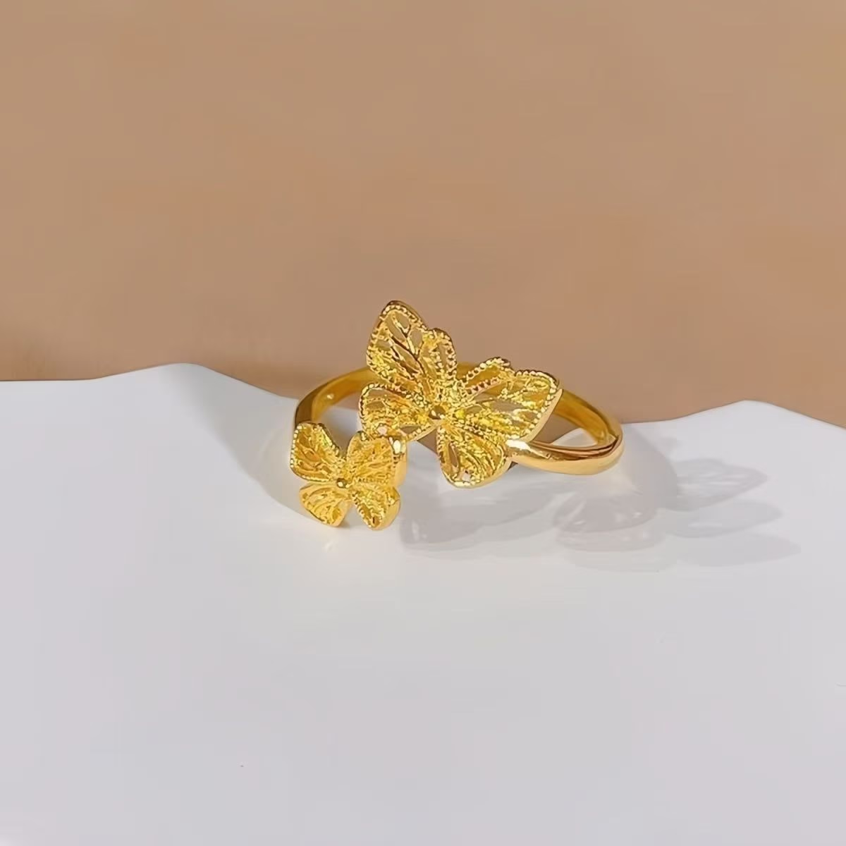 925 Sterling Silver Double Butterfly Ring
