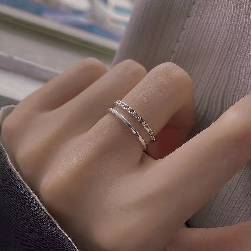 925 Sterling Silver Twisted Double Band Ring