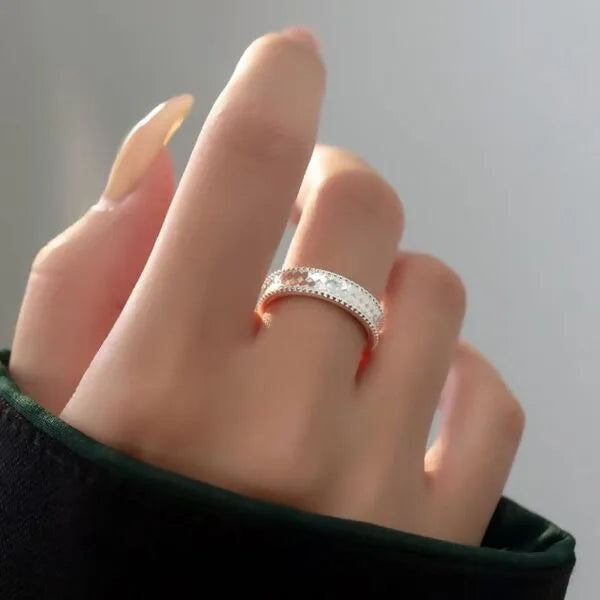 925 Sterling Silver Glitter Fish Scale Ring