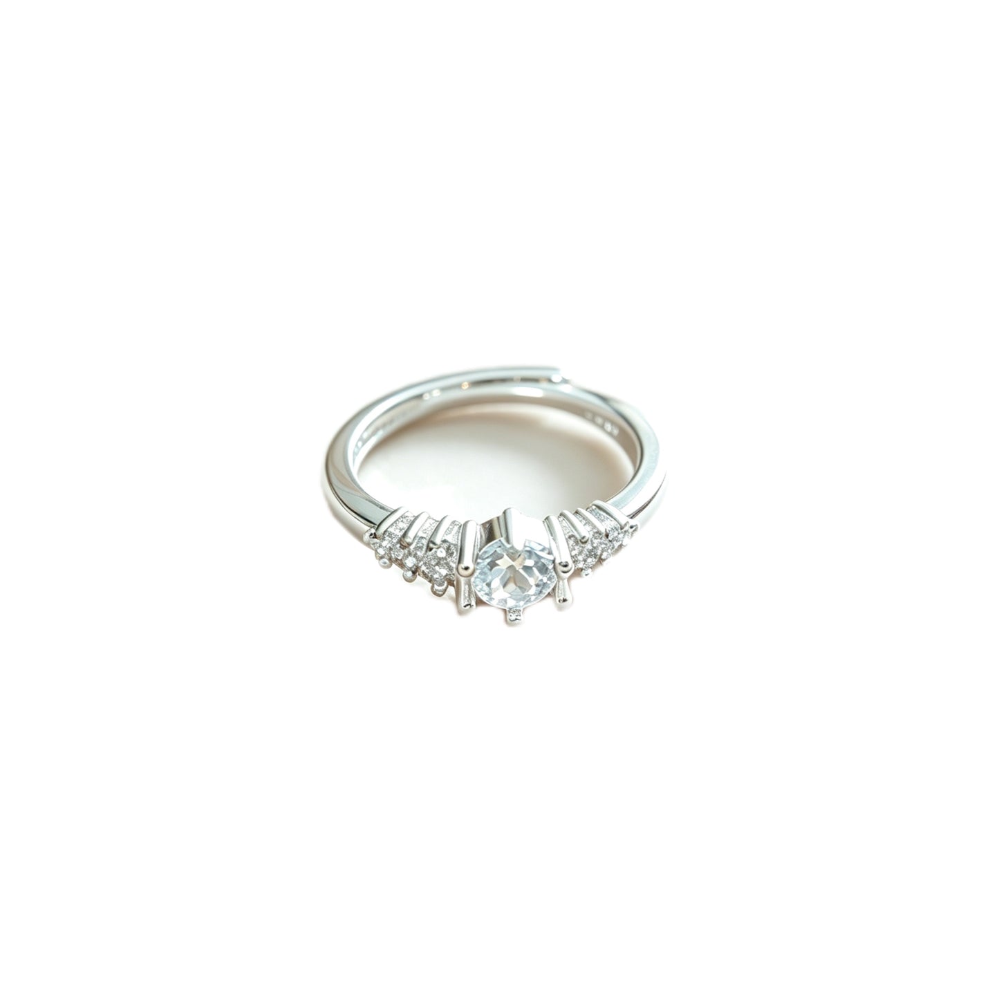 999 Silver Halo Beam Ring