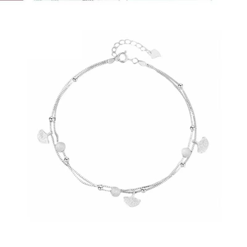 925 Sterling Silver Ginkgo Leaf Bracelet