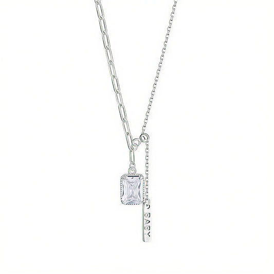 Collar con dije de cristal de doble encanto
