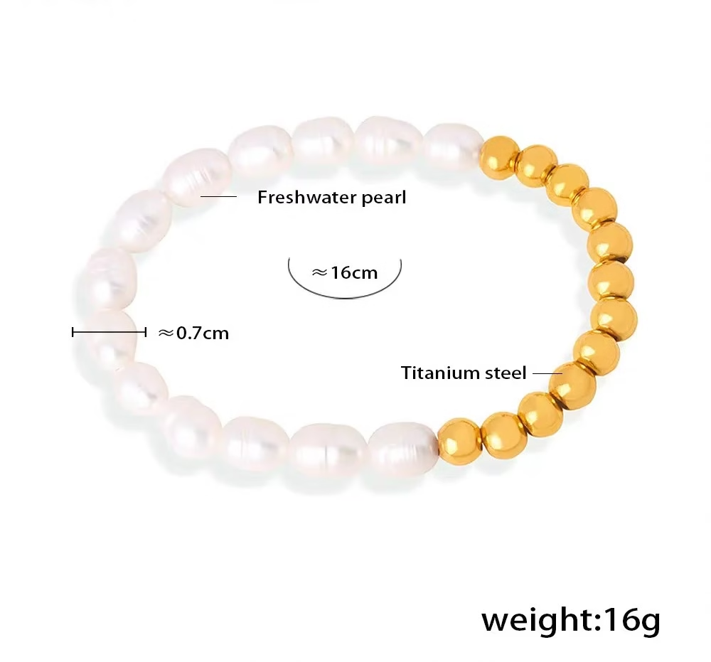 Freshwater Pearl Two-tone Bracelet