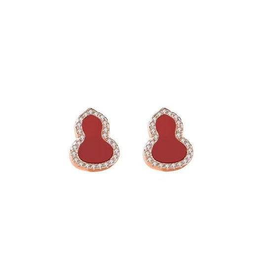 Pendientes Mini Calabaza de Ágata Roja