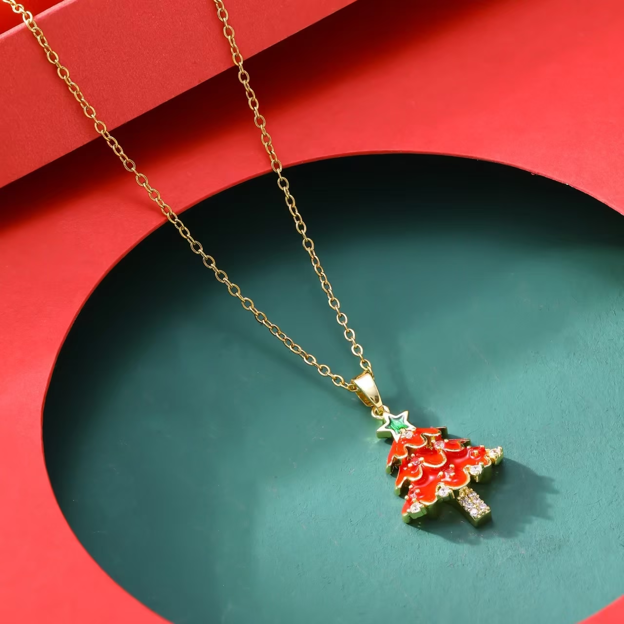 Christmas Tree Pendant Necklace
