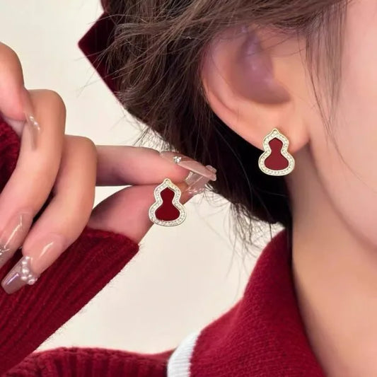 Pendientes Mini Calabaza de Ágata Roja