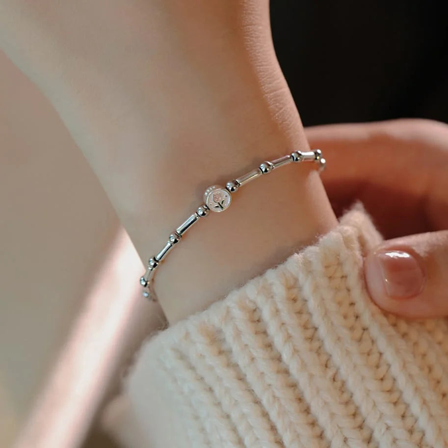 925 Sterling Silver Tulip Slub Bracelet