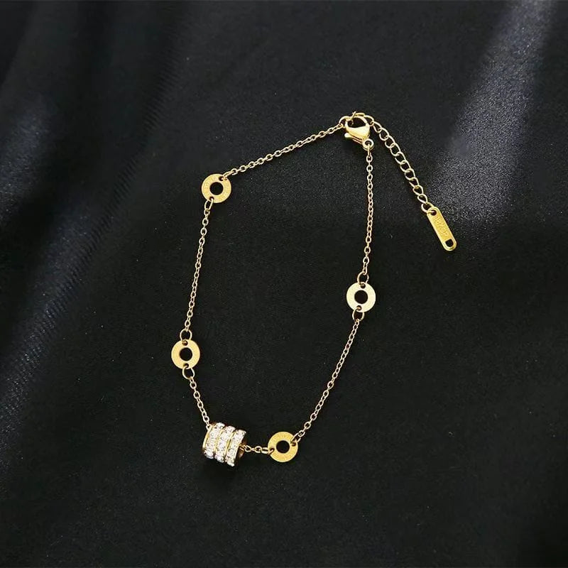 Bracelet à maillons cylindriques brillants