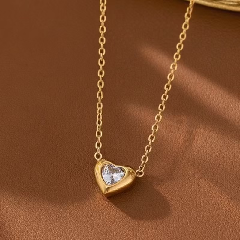 Versatile Heart-Shaped Cubic Zirconia Necklace