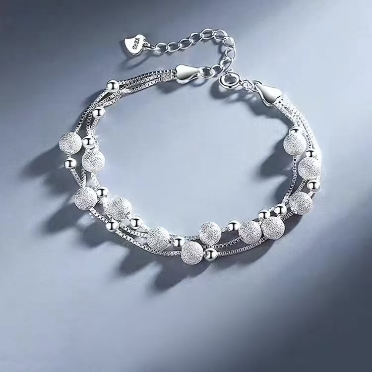 925 Sterling Silver Fortune Bead Bracelet