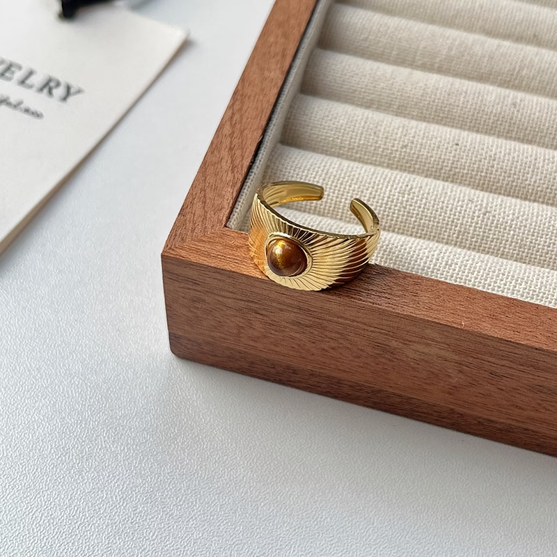 Tiger Eye Sunburst Ring