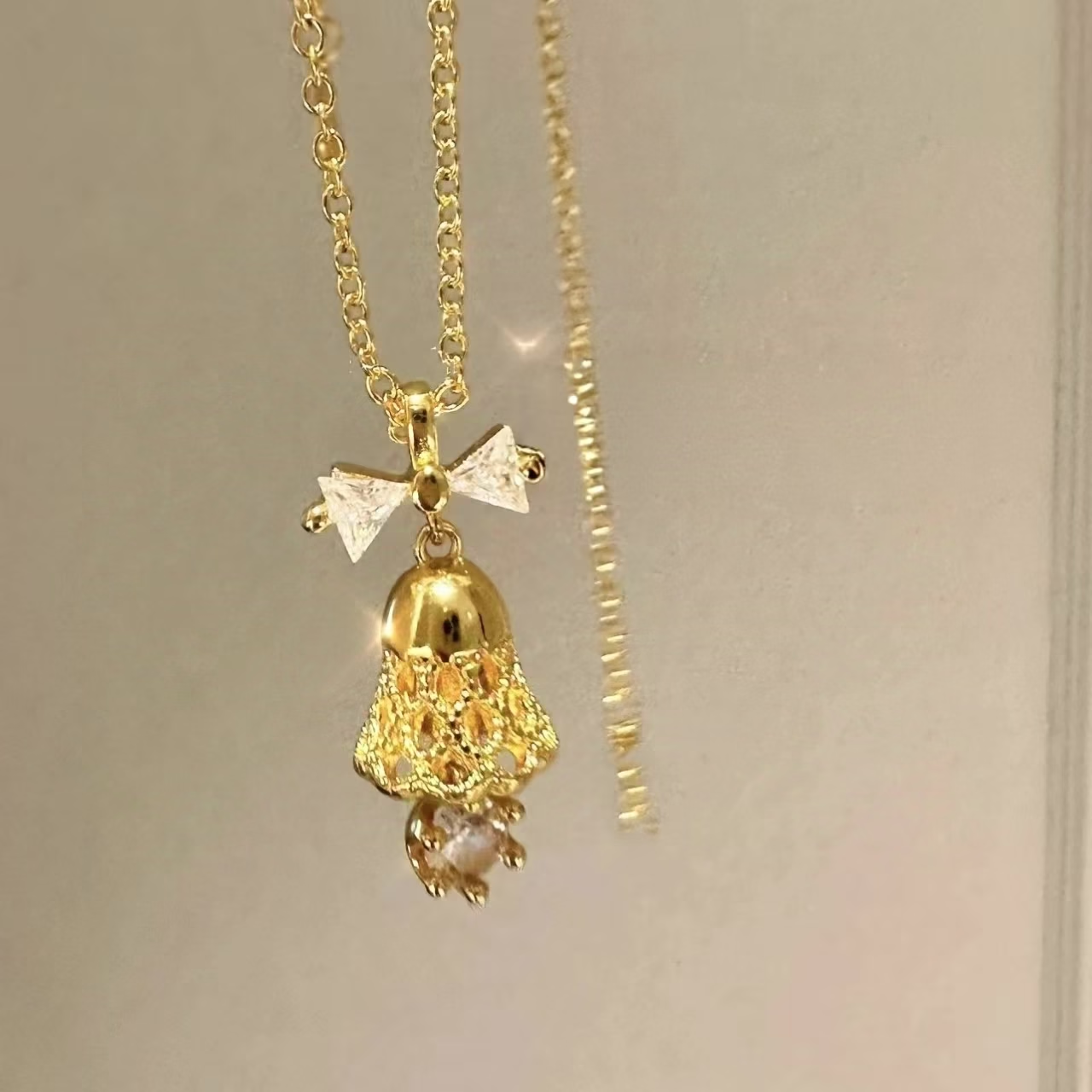Bell Charm Pendant Necklace