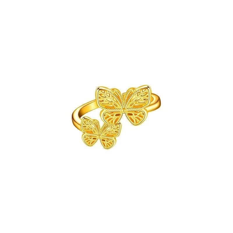 925 Sterling Silver Double Butterfly Ring