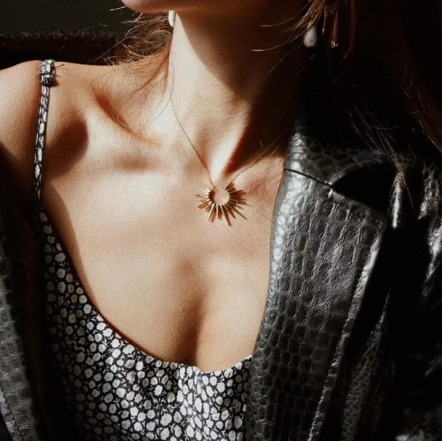 Radiant Halo Pendant Necklace