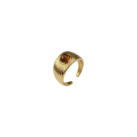 Anillo Sol Naciente Ojo de Tigre