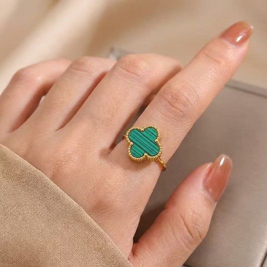 Anillo Bendición Trébol de Cuatro Hojas