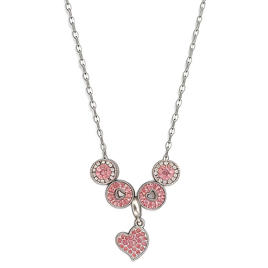 Collar con dije de órbita rosa