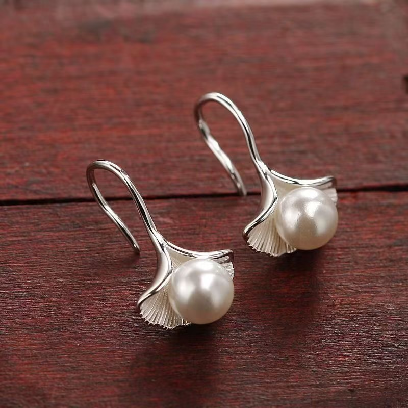 Boucles d'oreilles en argent sterling 925 avec perles