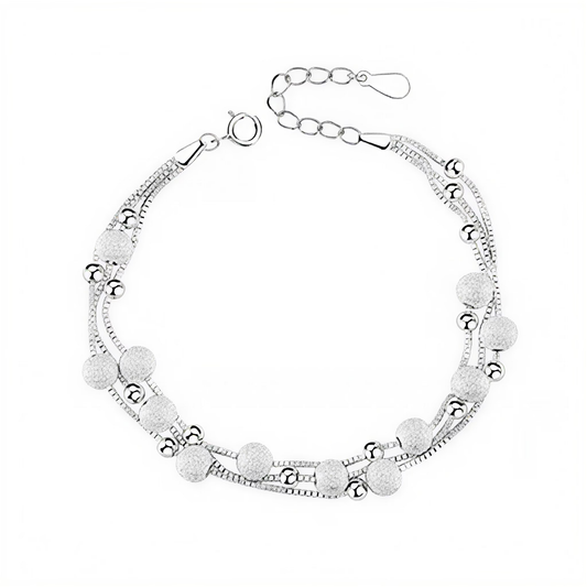 Pulsera de plata esterlina 925 con cuentas de la fortuna