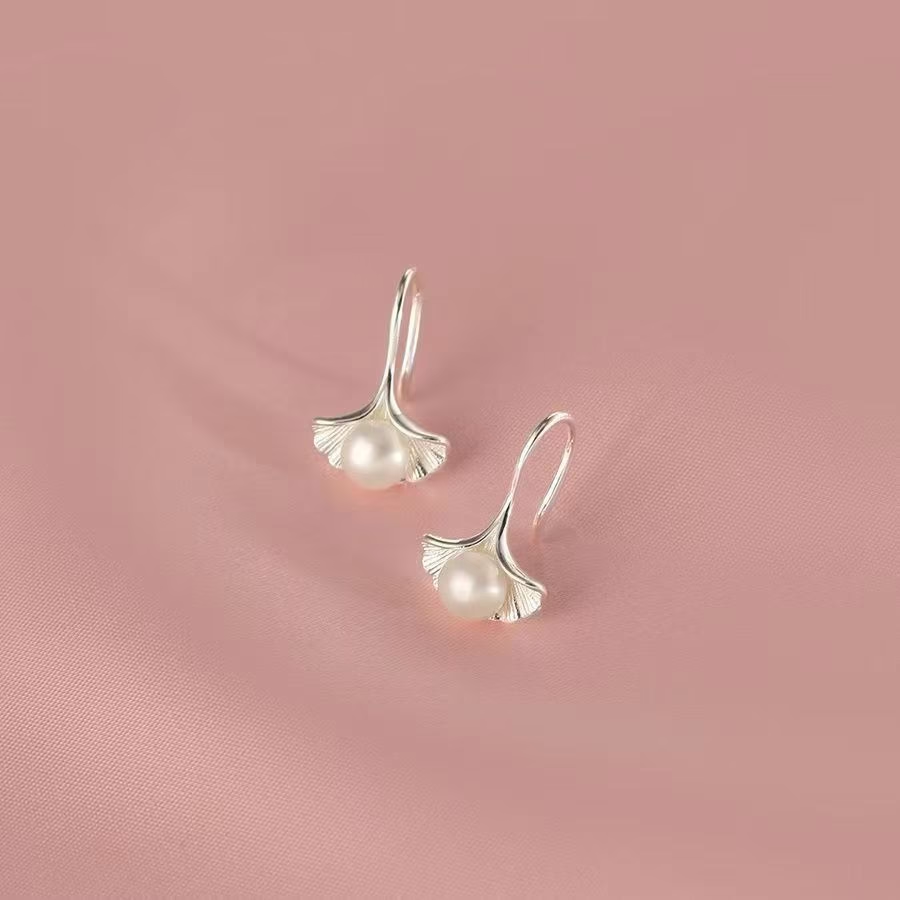 Boucles d'oreilles en argent sterling 925 avec perles