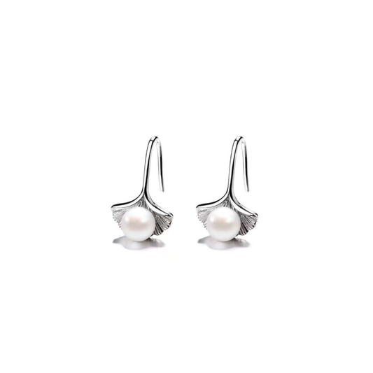 Pendientes de perlas de plata de ley 925