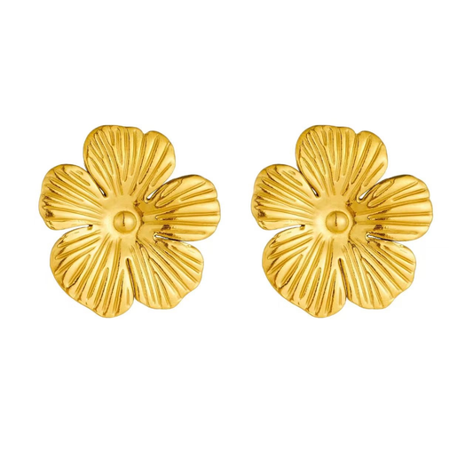 Pendientes de tuerca de flores vintage