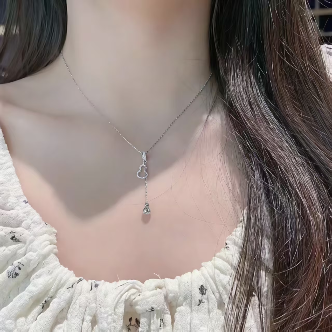 Double Pendant Geometric Necklace