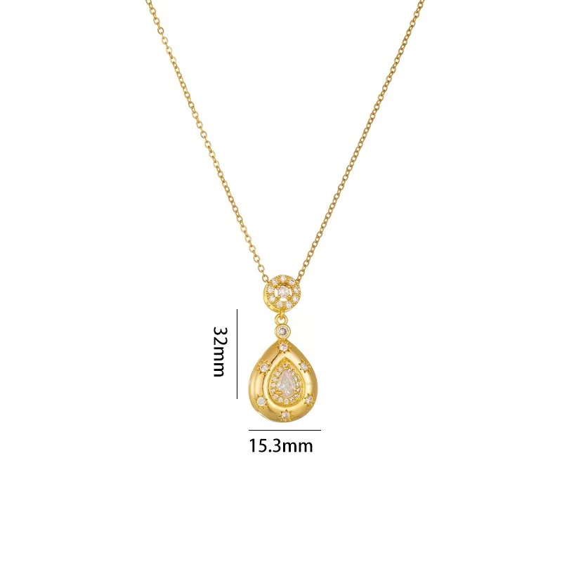Large Teardrop Cubic Zirconia Necklace