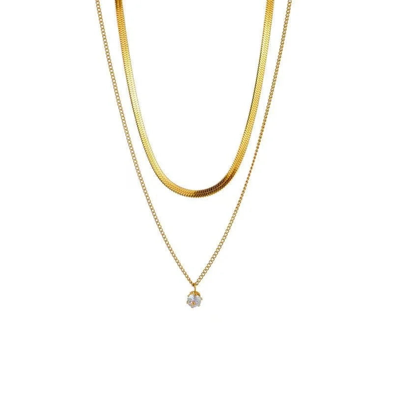 Waterdrop Zircon Pendant Necklace